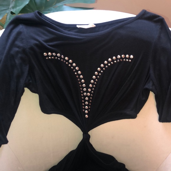 Sexy cut out black dress with stud details - Picture 2 of 5